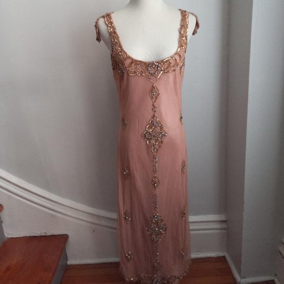 ANTIK BATIK 20S STYLE BEADED SEQUIN FLAPPER DRESS - Picture 1 of 13
